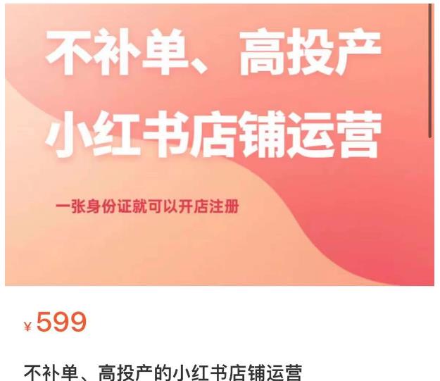 不补单、高投产的小红书店铺运营，一张身份证就可以开店注册-鱼梓小栈