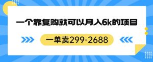 一单卖299-2688，一个靠复购就可以月入6k的暴利项目【揭秘】-鱼梓小栈