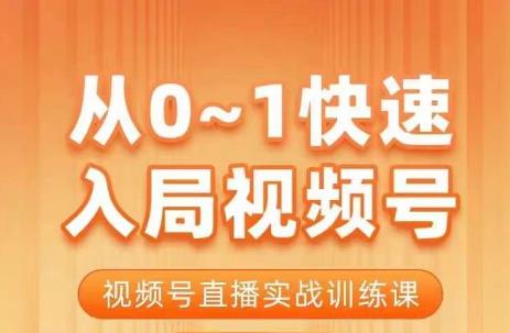 陈厂长·从0-1快速入局视频号课程，视频号直播实战训练课-鱼梓小栈