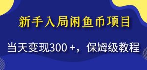 新手入局闲鱼币项目，当天变现300+，保姆级教程【揭秘】-鱼梓小栈
