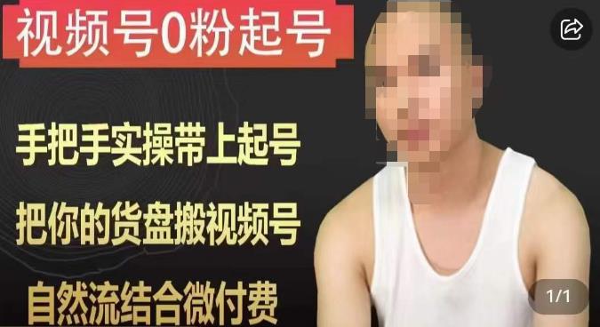 天诺老吴视频号0粉起号课程，手把手实操带上起号，把你的货盘搬视频号，自然流结合微付费-鱼梓小栈