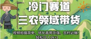 冷门赛道三农领域带货，视频拍摄简单，转化高带货强，农村必做！【揭秘】-鱼梓小栈