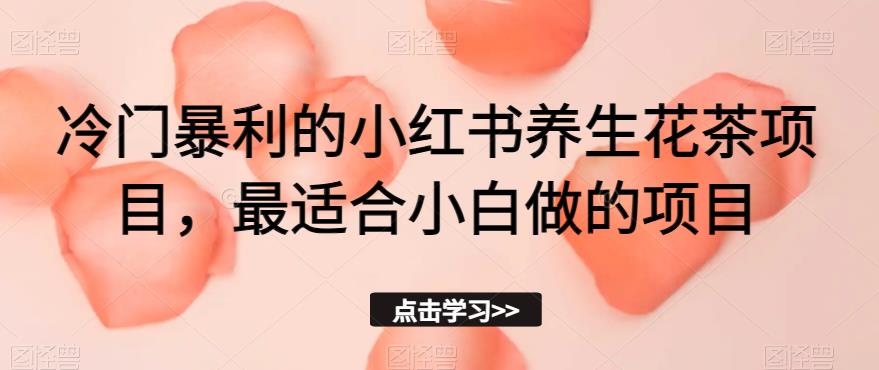 冷门暴利的小红书养生花茶项目，最适合小白做的项目【揭秘】-鱼梓小栈