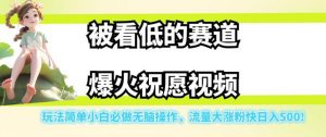 被看低的赛道爆火祝愿视频，玩法简单小白必做无脑操作，流量大涨粉快日入500-鱼梓小栈