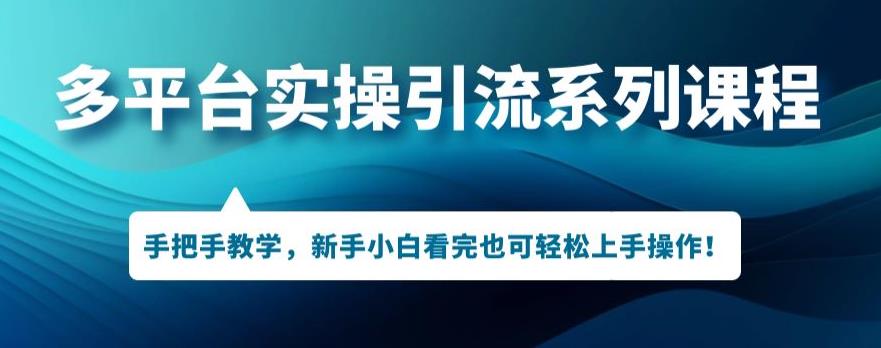 多平台引流实操系列课程，新手小白看完也可轻松上手进行引流操作-鱼梓小栈