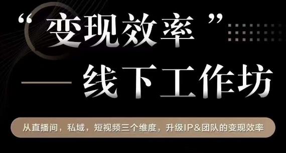 变现效率线下工作坊，从‮播直‬间、私域、‮视短‬频‮个三‬维度，升级IP和团队变现效率-鱼梓小栈