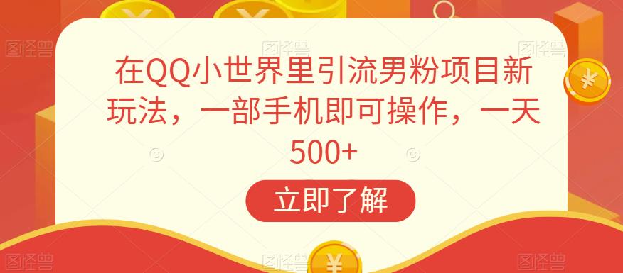 在QQ小世界里引流男粉项目新玩法，一部手机即可操作，一天500+【揭秘】-鱼梓小栈