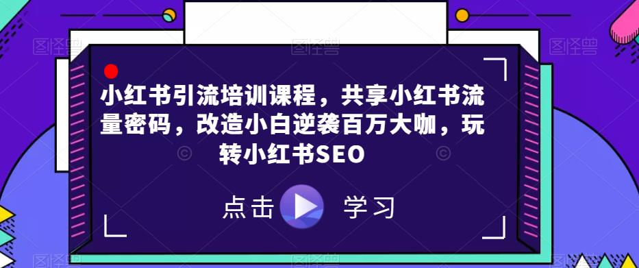 小红书引流培训课程，共享小红书流量密码，改造小白逆袭百万大咖，玩转小红书SEO-鱼梓小栈