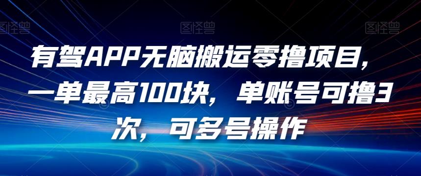 有驾APP无脑搬运零撸项目，一单最高100块，单账号可撸3次，可多号操作【揭秘】-鱼梓小栈