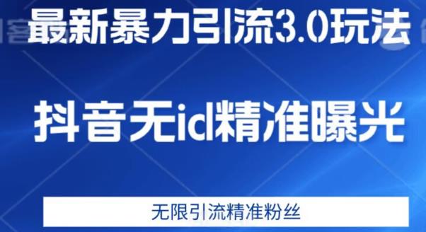 最新暴力引流3.0版本，抖音无id暴力引流各行业精准用户-鱼梓小栈