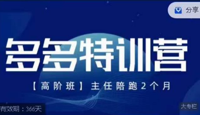 纪主任·多多特训营高阶班【9月13日更新】，拼多多最新玩法技巧落地实操-鱼梓小栈
