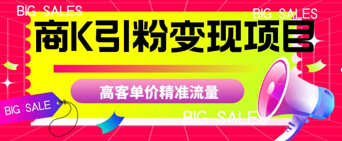 商K引粉变现项目，高客单价精准流量【揭秘】-鱼梓小栈