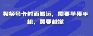 视频号卡封面搬运，需要苹果手机，需要越狱-鱼梓小栈