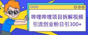 哔哩哔哩项目拆解引流创业粉日引300+小白可轻松上手【揭秘】-鱼梓小栈