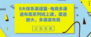 8大体系渠道篇·电商多渠道布局系列线上课，渠道放大，多渠道布局-鱼梓小栈