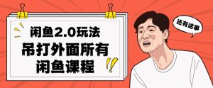 闲鱼2.0玩法单号每天日入2000，吊打市面所有课程-鱼梓小栈