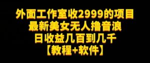 外面工作室收2999的项目最新美女无人撸音浪日收益几百到几千【教程+软件】（仅揭秘）-鱼梓小栈
