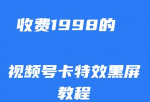 外面收费1998的视频号卡特效黑屏玩法，条条原创，轻松热门【揭秘】-鱼梓小栈