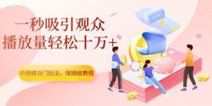 中视频冷门玩法，一秒吸引观众，播放量轻松十万+，保姆级教程【揭秘】-鱼梓小栈