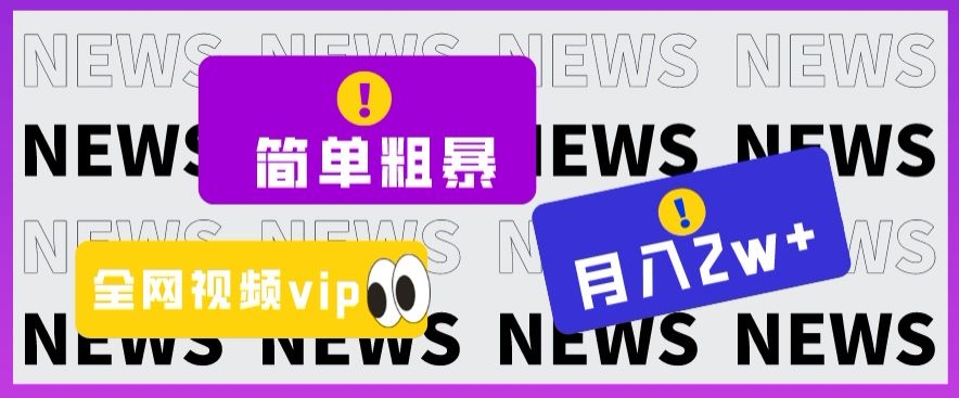 简单粗暴零成本，高回报，全网视频VIP掘金项目，月入2万＋【揭秘】-鱼梓小栈
