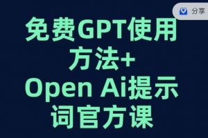 免费GPT+OPEN AI提示词官方课-鱼梓小栈