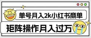 外面收费1980的小红书商单保姆级教程，单号月入2k，矩阵操作轻松月入过万-鱼梓小栈