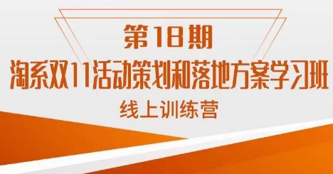 南掌柜·淘系双11活动策划和落地方案线上课18期-鱼梓小栈