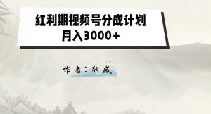 外面收费1980的红利期视频号分成计划2.0版本教学【揭秘】-鱼梓小栈