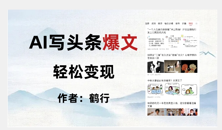 暴力拆解AI写头条爆文，轻松日入500+-鱼梓小栈