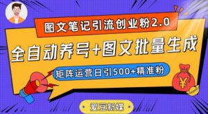 爱豆新媒：全自动养号+图文批量生成，日引500+创业粉（抖音小红书图文笔记2.0）-鱼梓小栈