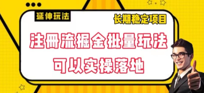 注册流掘金批量玩法，可以实操落地【揭秘】-鱼梓小栈
