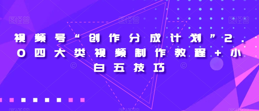 视频号“创作分成计划”2.0四大类视频制作教程+小白五技巧【揭秘】-鱼梓小栈