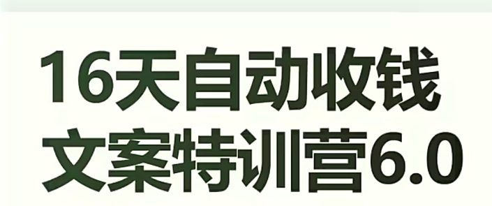 16天自动收钱文案特训营6.0，学会儿每天自动咔咔收钱-鱼梓小栈