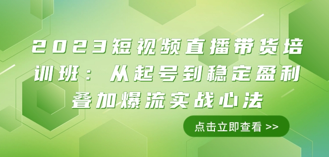 2023短视频直播带货培训班：从起号到稳定盈利叠加爆流实战心法（11节课）-鱼梓小栈