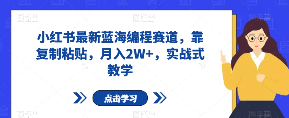 小红书最新蓝海编程赛道，靠复制粘贴，月入2W+，实战式教学【揭秘】-鱼梓小栈