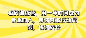 板砖训练营，用一年时间成为专业的人，带你突破行动局限，快速成长-鱼梓小栈