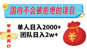 在国内不怕被拒绝的项目，单人日入2000，团队日入20000+【揭秘】-鱼梓小栈
