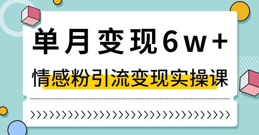 单月变现6W+，抖音情感粉引流变现实操课，小白可做，轻松上手，独家赛道【揭秘】-鱼梓小栈