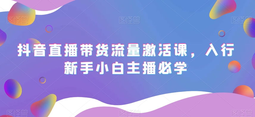 抖音直播带货流量激活课，入行新手小白主播必学-鱼梓小栈