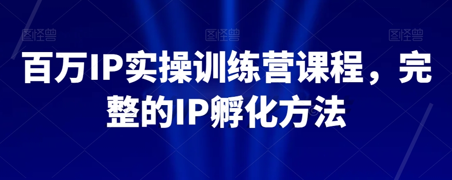 百万IP实操训练营课程，完整的IP孵化方法-鱼梓小栈