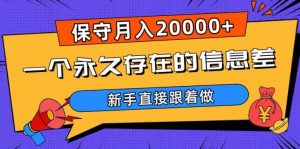 一个永久存在的信息差，保守月入20000+，新手直接跟着做【揭秘】-鱼梓小栈