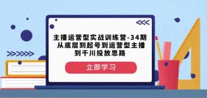 主播运营型实战训练营-第34期从底层到起号到运营型主播到千川投放思路-鱼梓小栈