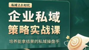 私域2.0时代：企业私域策略实战课，培养能拿结果的私域操盘手-鱼梓小栈