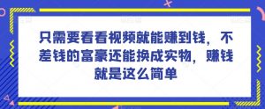 谁做过这么简单的项目?只需要看看视频就能赚到钱,不差钱的富豪还能换成实物,赚钱就是这么简单!【揭秘】-鱼梓小栈