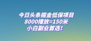 今日头条掘金低保项目，8000播放=150米，小白副业首选【揭秘】-鱼梓小栈