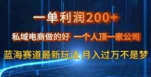 一单利润200私域电商做的好，一个人顶一家公司蓝海赛道最新玩法【揭秘】-鱼梓小栈
