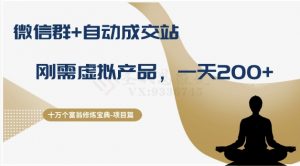 十万个富翁修炼宝典之8.微信群+自动成交站，刚需虚拟产品，一天200+-鱼梓小栈