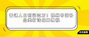 普通人日利润过万！视频号滋补品类打法保姆教程【揭秘】-鱼梓小栈