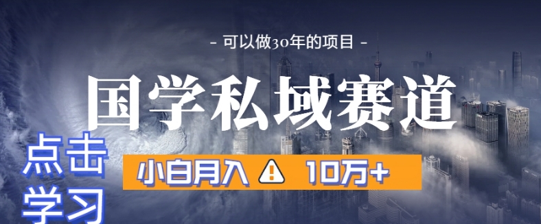 暴力国学私域赛道，小白月入10万+，引流+转化完整流程【揭秘】-鱼梓小栈