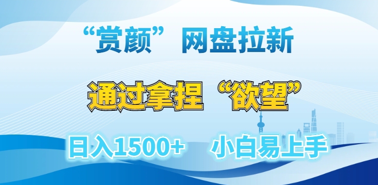“赏颜”网盘拉新赛道，通过拿捏“欲望”日入1500+，小白易上手【揭秘】-鱼梓小栈
